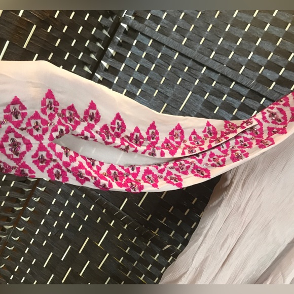 Chelsea Flower embroidered long sleeve tunic shirt 100% silk beaded - Picture 5 of 9